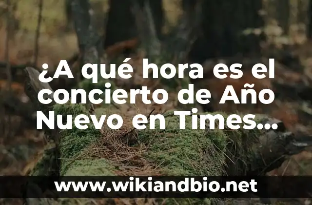 ¿A qué hora es el concierto de Año Nuevo en Times Square?