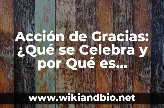 Acción de Gracias: ¿Qué se Celebra y por Qué es Importante?