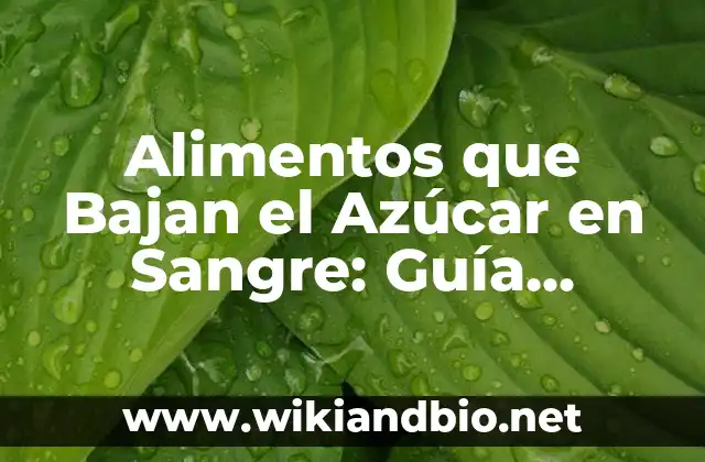 Verduras con Propiedades Hipoglucémicas
