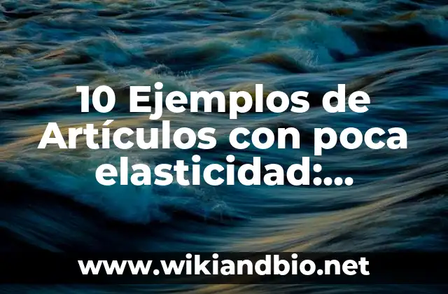 10 Ejemplos de Artículos con poca elasticidad: Definición, Que es, Diferencias, Significado y Usos