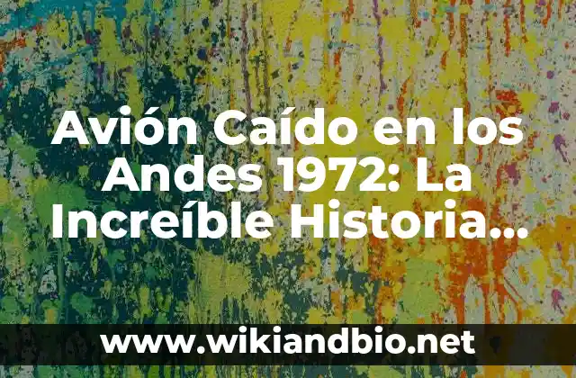 Avión Caído en los Andes 1972: La Increíble Historia de Supervivencia