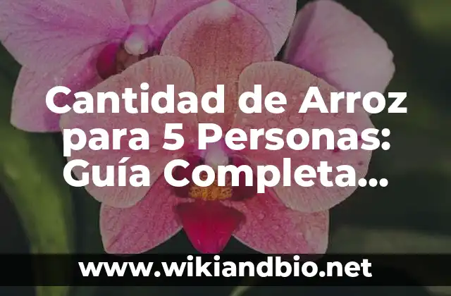 Cantidad de Arroz para 5 Personas: Guía Completa para Cocinar al Punto