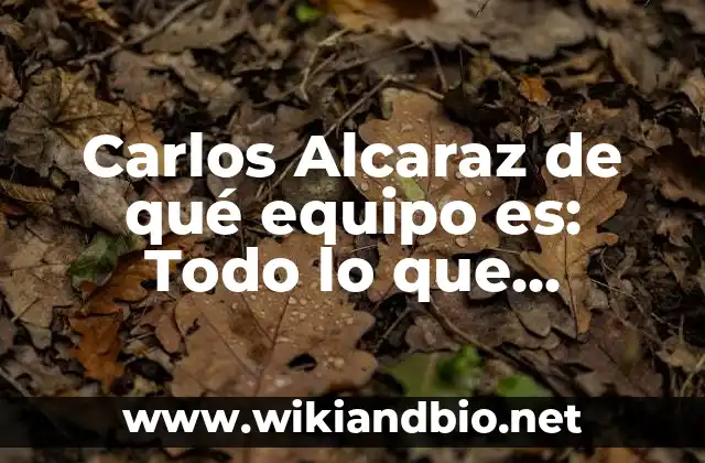 Carlos Alcaraz de qué equipo es: Todo lo que necesitas saber sobre el tenista español