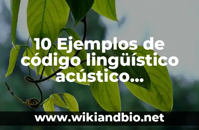10 Ejemplos de código lingüístico acústico, Definición, Diferencias y para que sirve