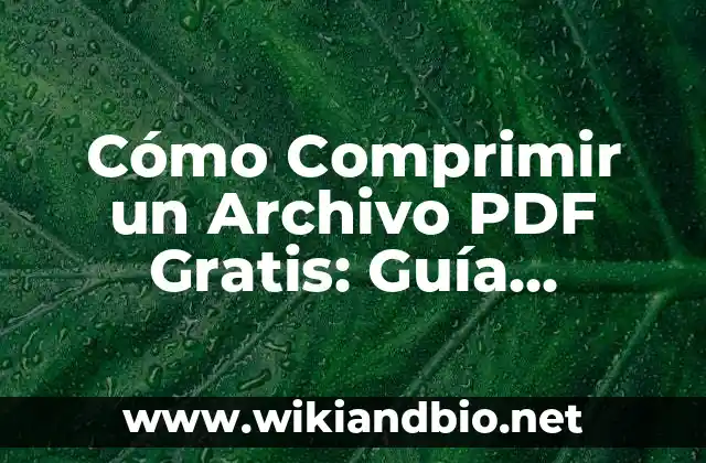 Cómo Comprimir un Archivo PDF Gratis: Guía Definitiva
