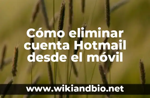 Cómo eliminar cuenta Hotmail desde el móvil