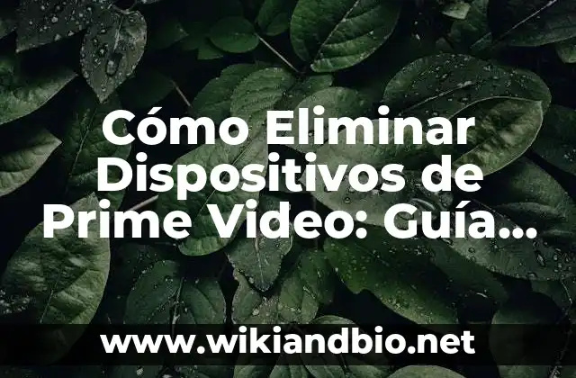 Cómo Eliminar Dispositivos de Prime Video: Guía Detallada