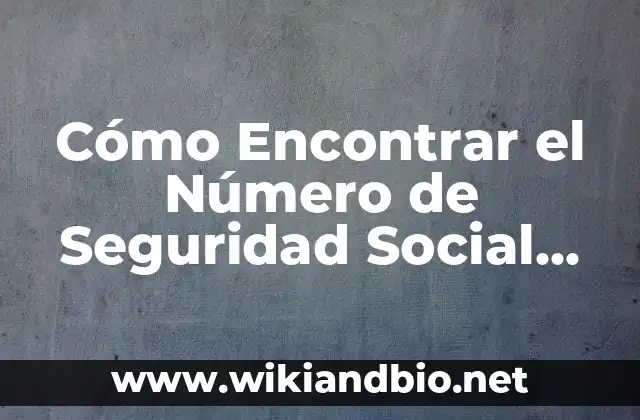 ¿Qué es el Número de Seguridad Social y por qué es Importante?