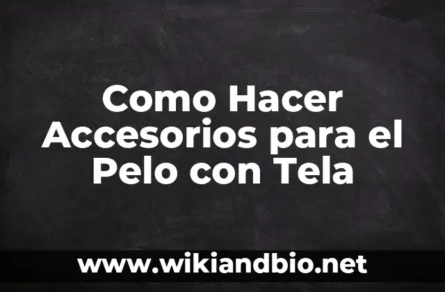 Como Hacer Accesorios para el Pelo con Tela