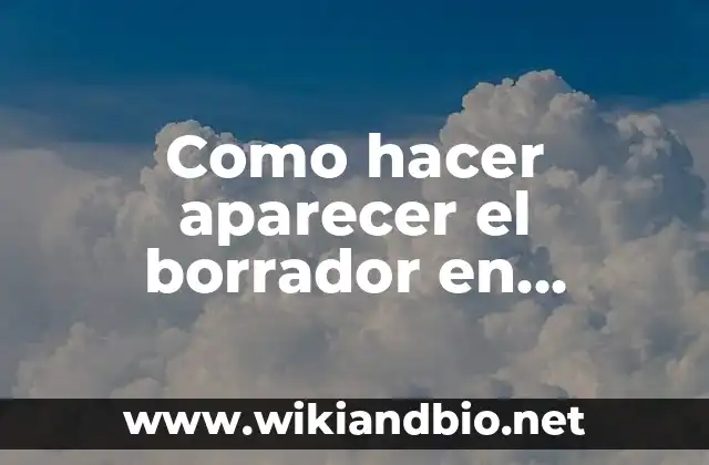 Como hacer aparecer el borrador en Photoshop