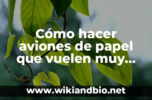 Cómo hacer aviones de papel que vuelen muy lejos