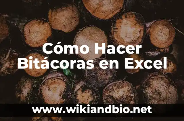Cómo Hacer Bitácoras en Excel