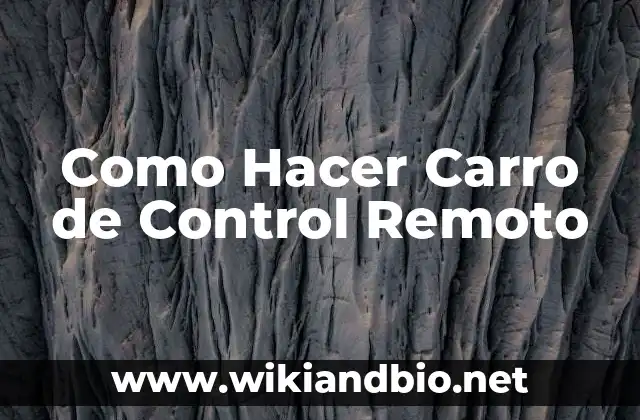Como Hacer Carro de Control Remoto