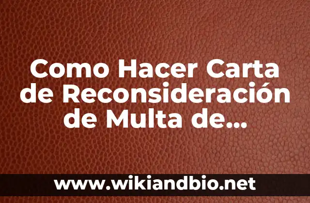 Como Hacer Carta de Reconsideración de Multa de Tránsito