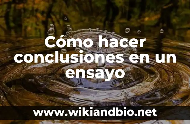 Cómo hacer conclusiones en un ensayo