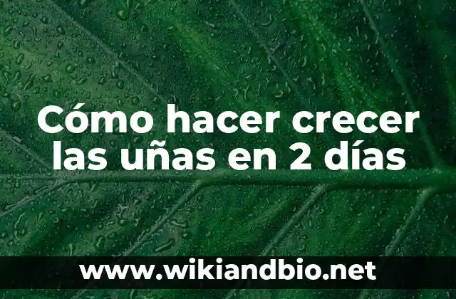 Cómo hacer crecer las uñas en 2 días