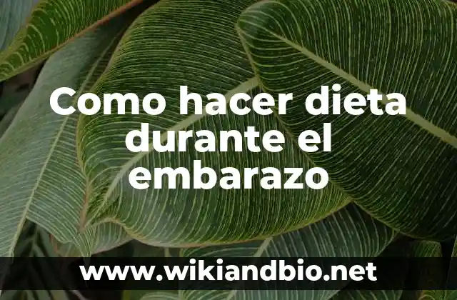 Como hacer dieta durante el embarazo