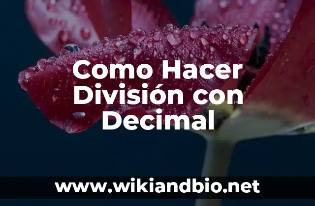 ¿Qué es la División con Decimales?