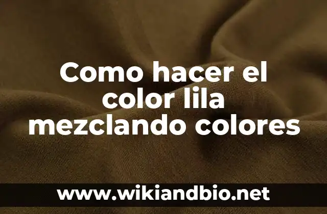 Como hacer el color lila mezclando colores