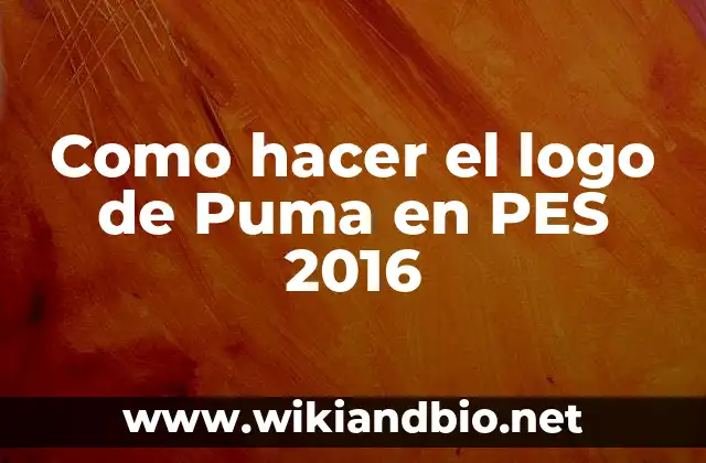 Como hacer el logo de Puma en PES 2016