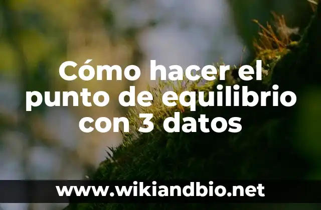 Cómo hacer el punto de equilibrio con 3 datos