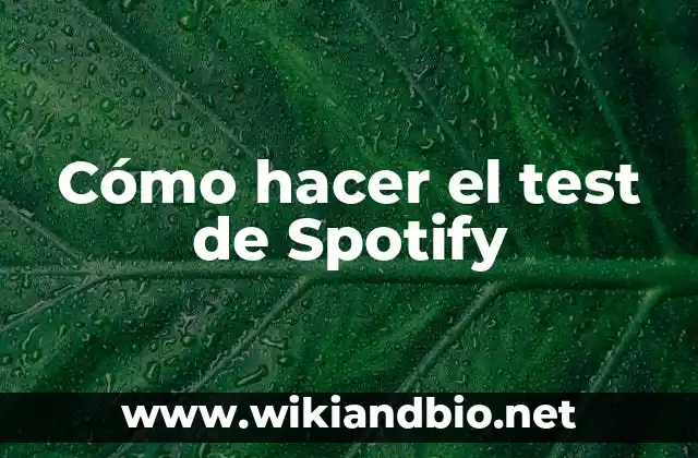 Cómo hacer el test de Spotify