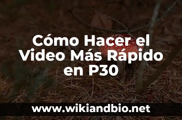 Cómo Hacer el Video Más Rápido en P30