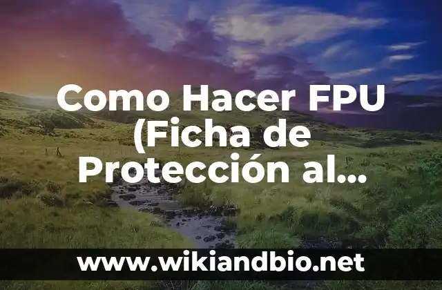Como Hacer FPU (Ficha de Protección al Usuario)