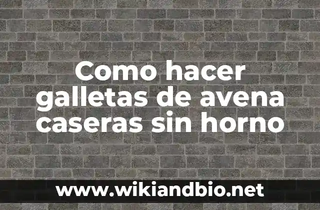 Como hacer galletas de avena caseras sin horno
