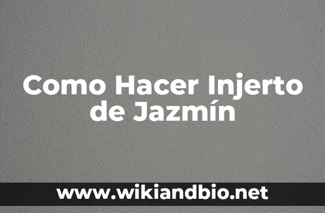 Como Hacer Injerto de Jazmín