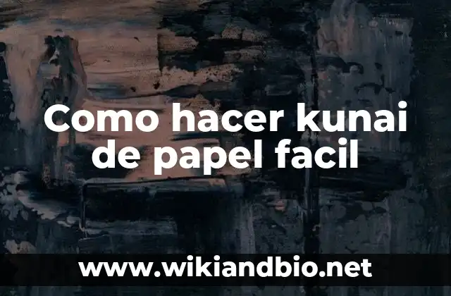 Como hacer kunai de papel facil
