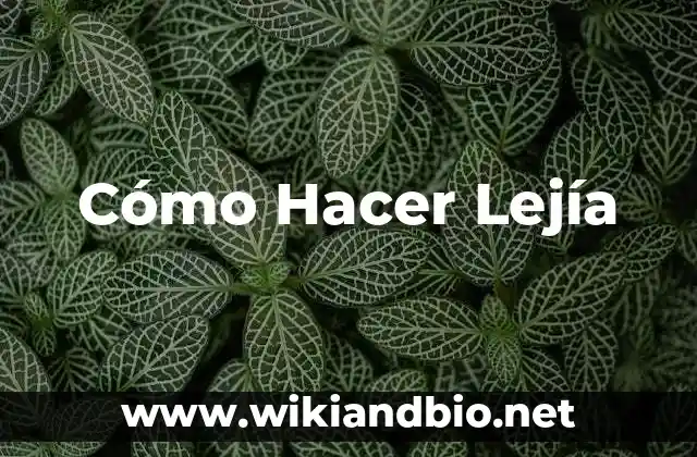 Cómo Hacer Lejía