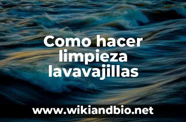 Como hacer limpieza lavavajillas