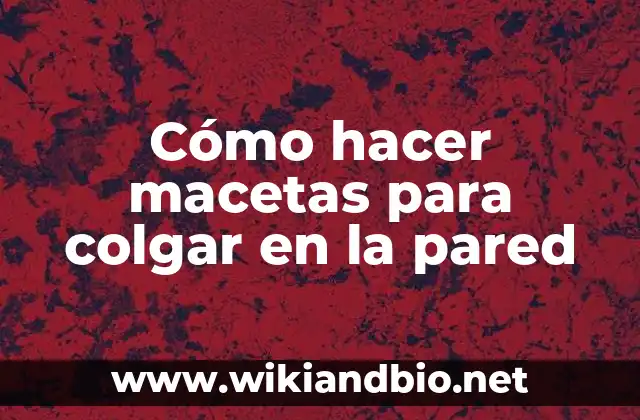 Cómo hacer macetas para colgar en la pared