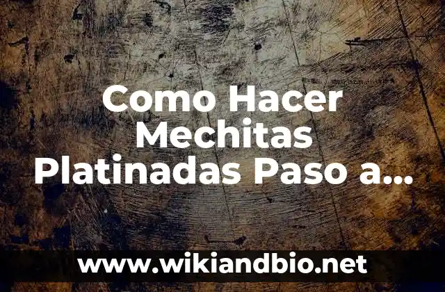 Como Hacer Mechitas Platinadas Paso a Paso con Gorro