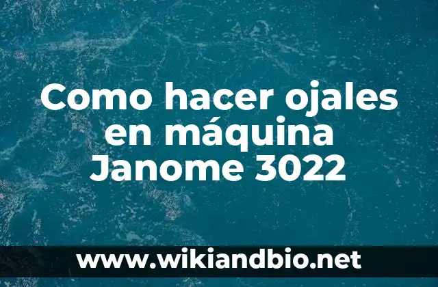 Como hacer ojales en máquina Janome 3022