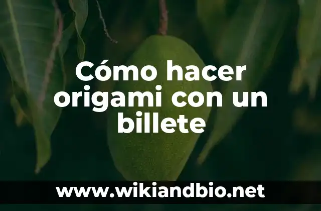 Cómo hacer origami con un billete