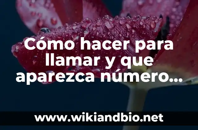 Cómo hacer para llamar y que aparezca número oculto