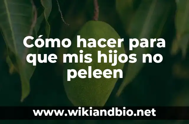 Cómo hacer para que mis hijos no peleen