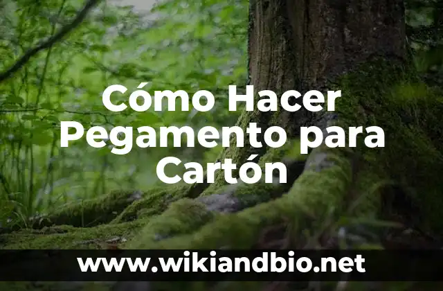 Cómo Hacer Pegamento para Cartón