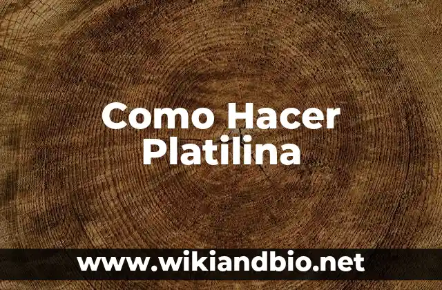 Como Hacer Platilina