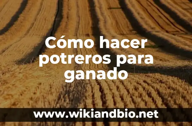 Cómo hacer potreros para ganado