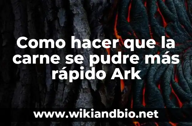 Como hacer que la carne se pudre más rápido Ark