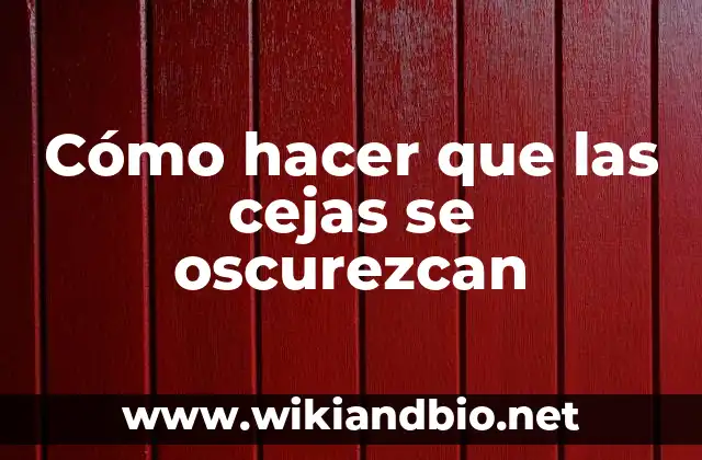 Cómo hacer que las cejas se oscurezcan