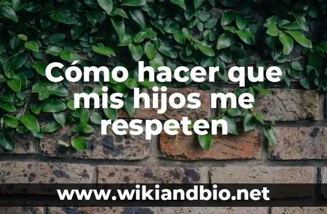 Cómo hacer que mis hijos me respeten