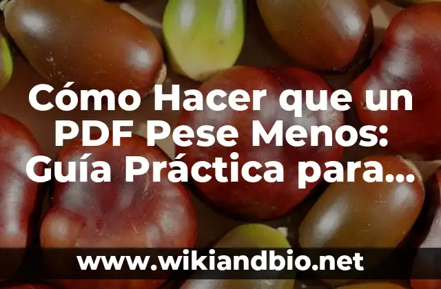 Cómo Hacer que un PDF Pese Menos: Guía Práctica para Reducir el Tamaño de Archivos