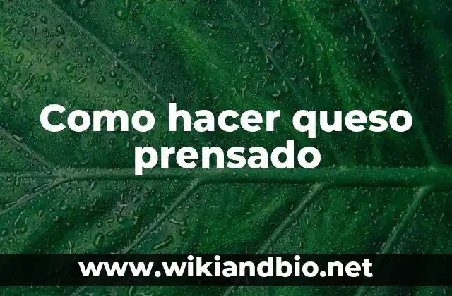 Como hacer queso prensado