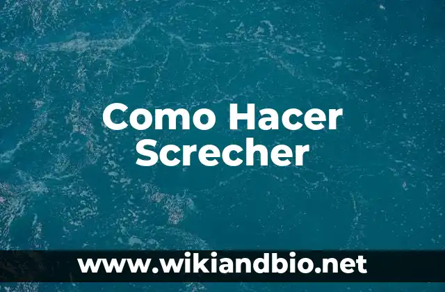 Como Hacer Screcher