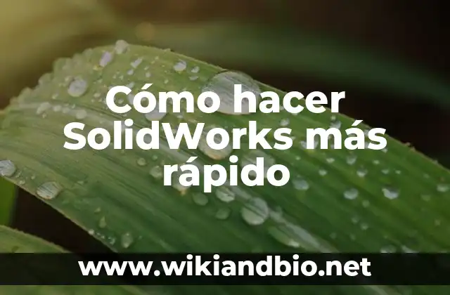 Cómo hacer SolidWorks más rápido