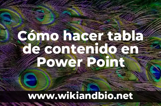 Cómo hacer tabla de contenido en Power Point